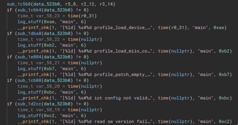 Figure 5: Strings for logging